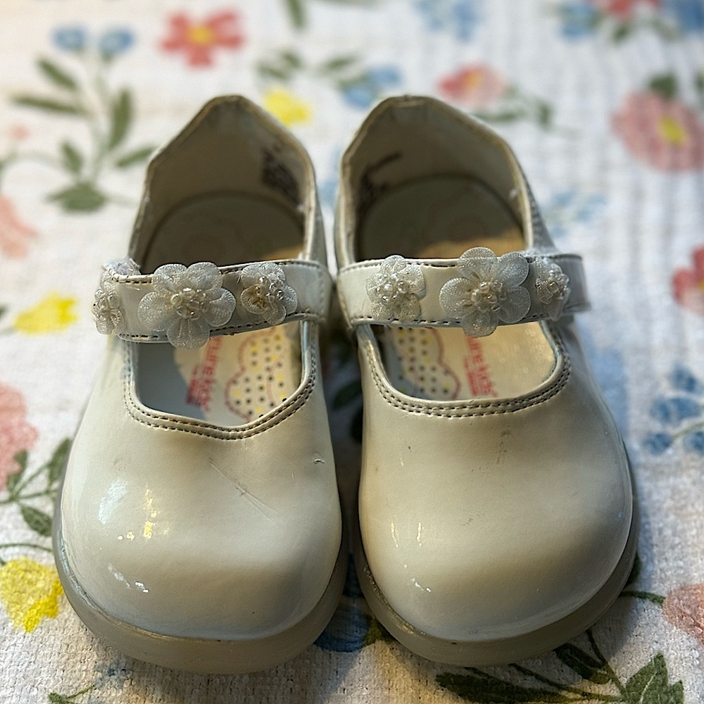 Beaded Floral White Baby Dress Shoes- OshKosh